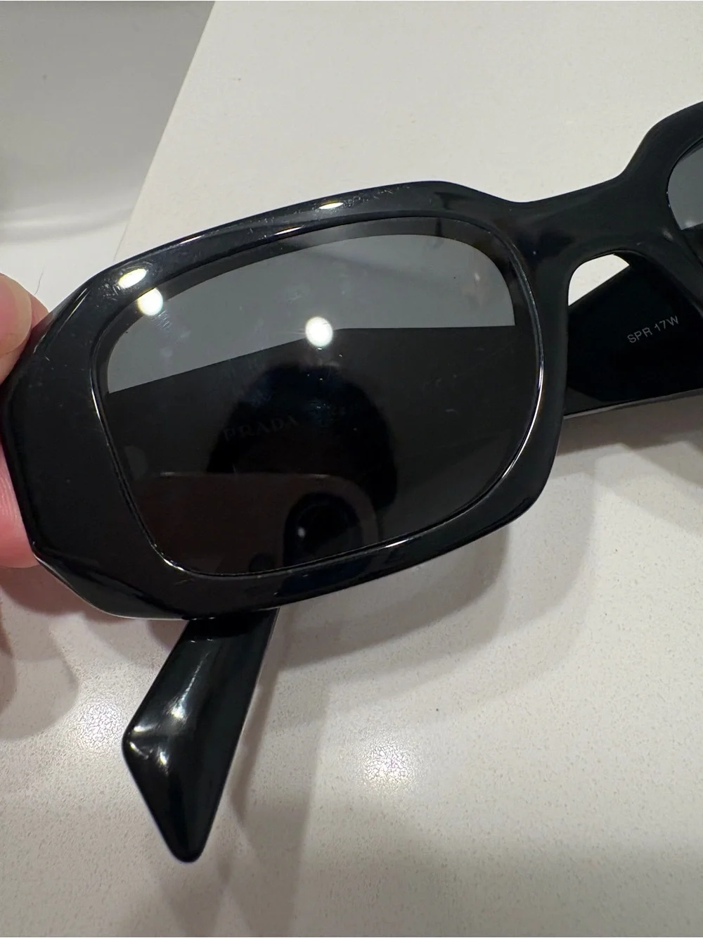 Prada Black Faceted Geometric Sunglasses